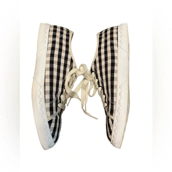 Kate Spade Vale Sneakers- Gingham in Black and Cream - Picture 4 of 9